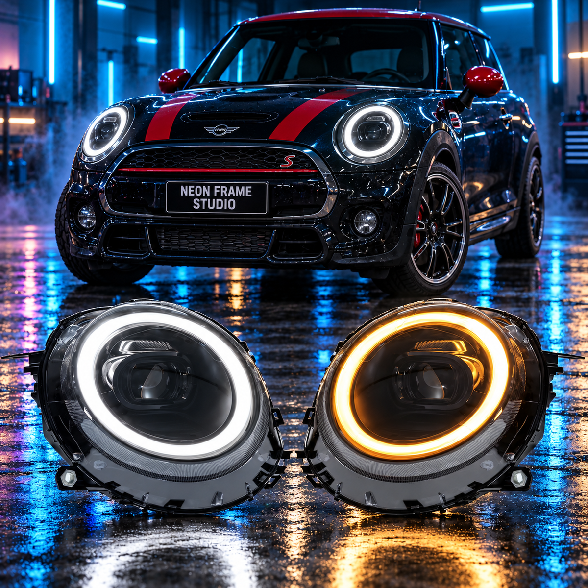 MINI Cooper Countryman 2007-2014 Aftermarket LED RGB Sequential Projector Head Lights
