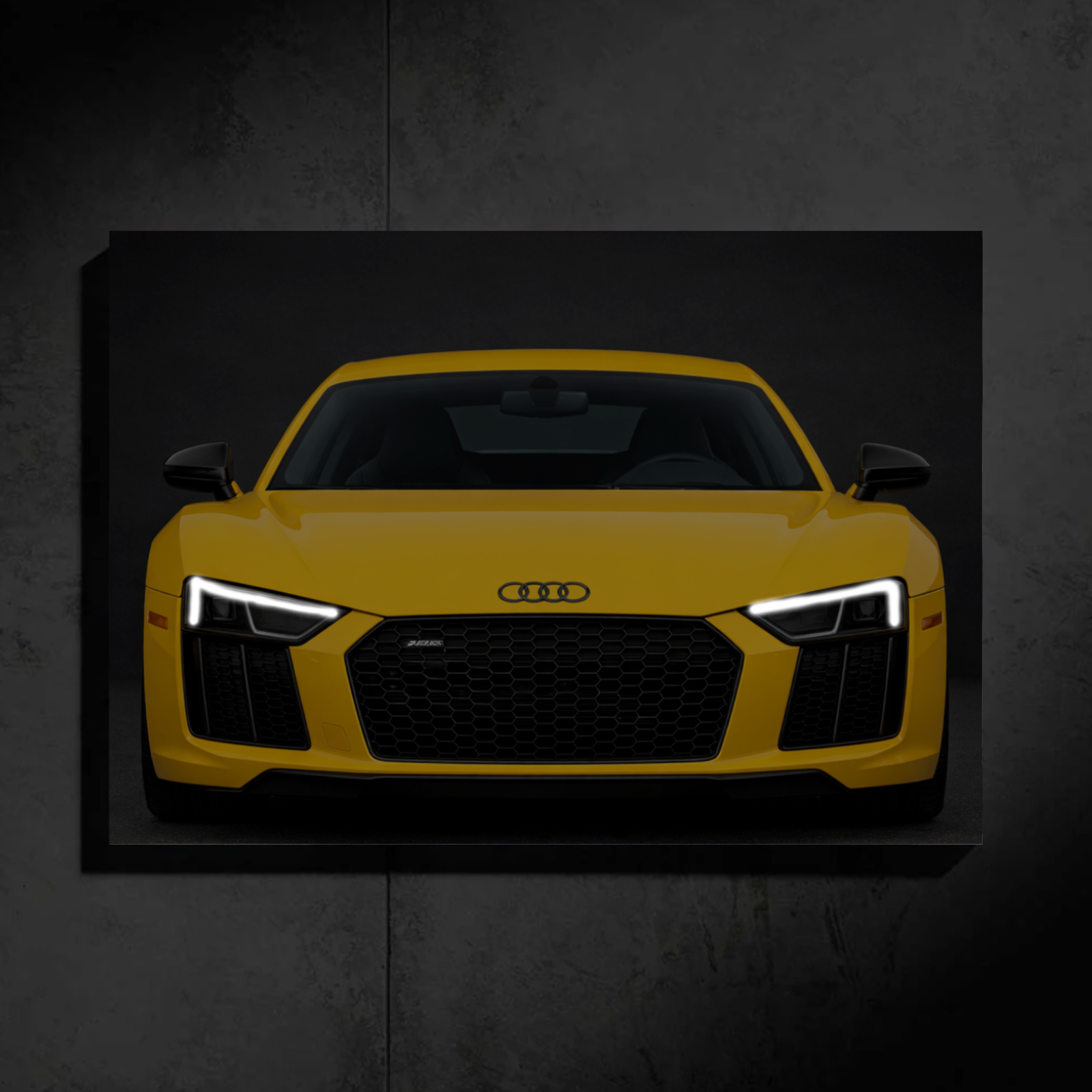 Audi R8 LED Car Wall Art — Ready-Made Design (Yellow)