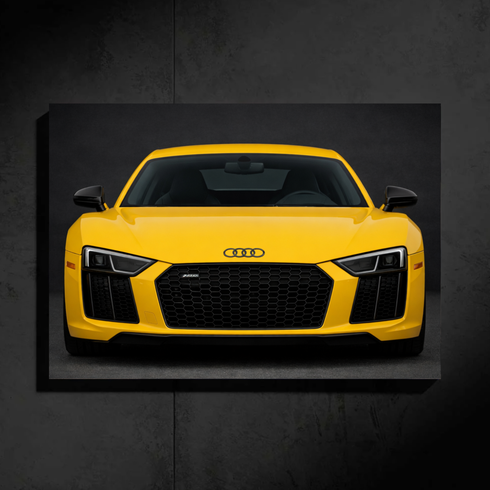 Audi R8 LED Car Wall Art — Ready-Made Design (Yellow)