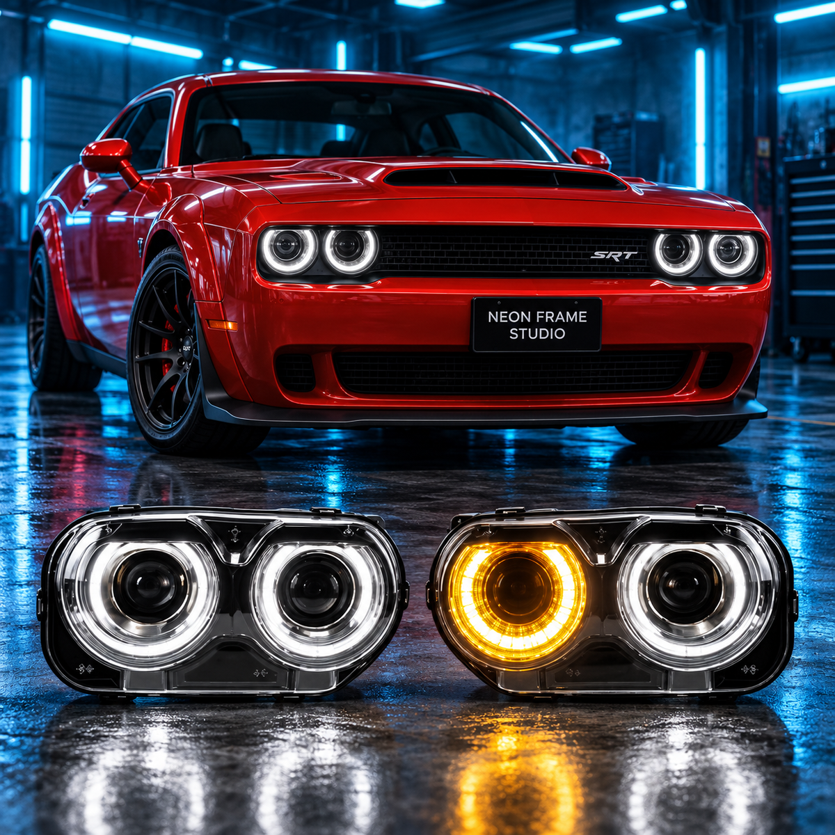 Dodge Challenger 2008-2019 Aftermarket LED Sequential Projector Head Lights