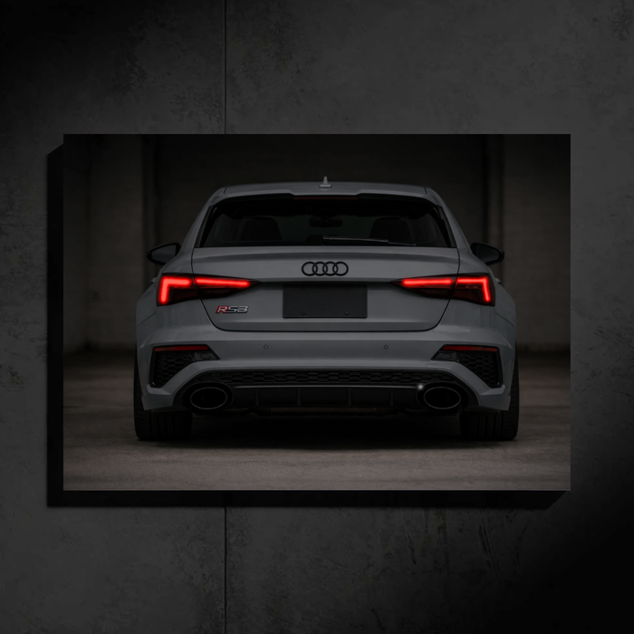 Audi RS3 LED Car Wall Art — Ready-Made Design (Nardo-Grey)