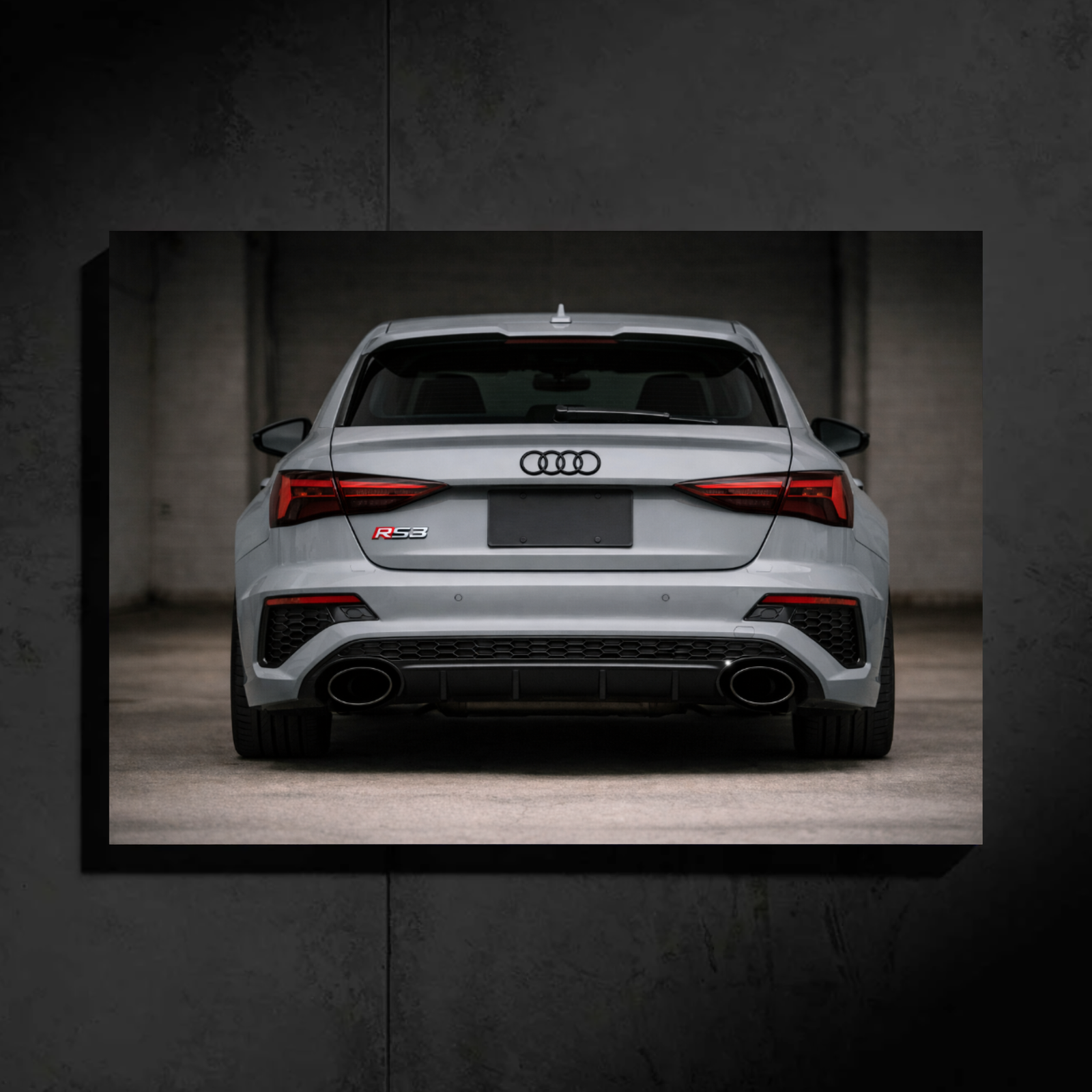 Audi RS3 LED Car Wall Art — Ready-Made Design (Nardo-Grey)