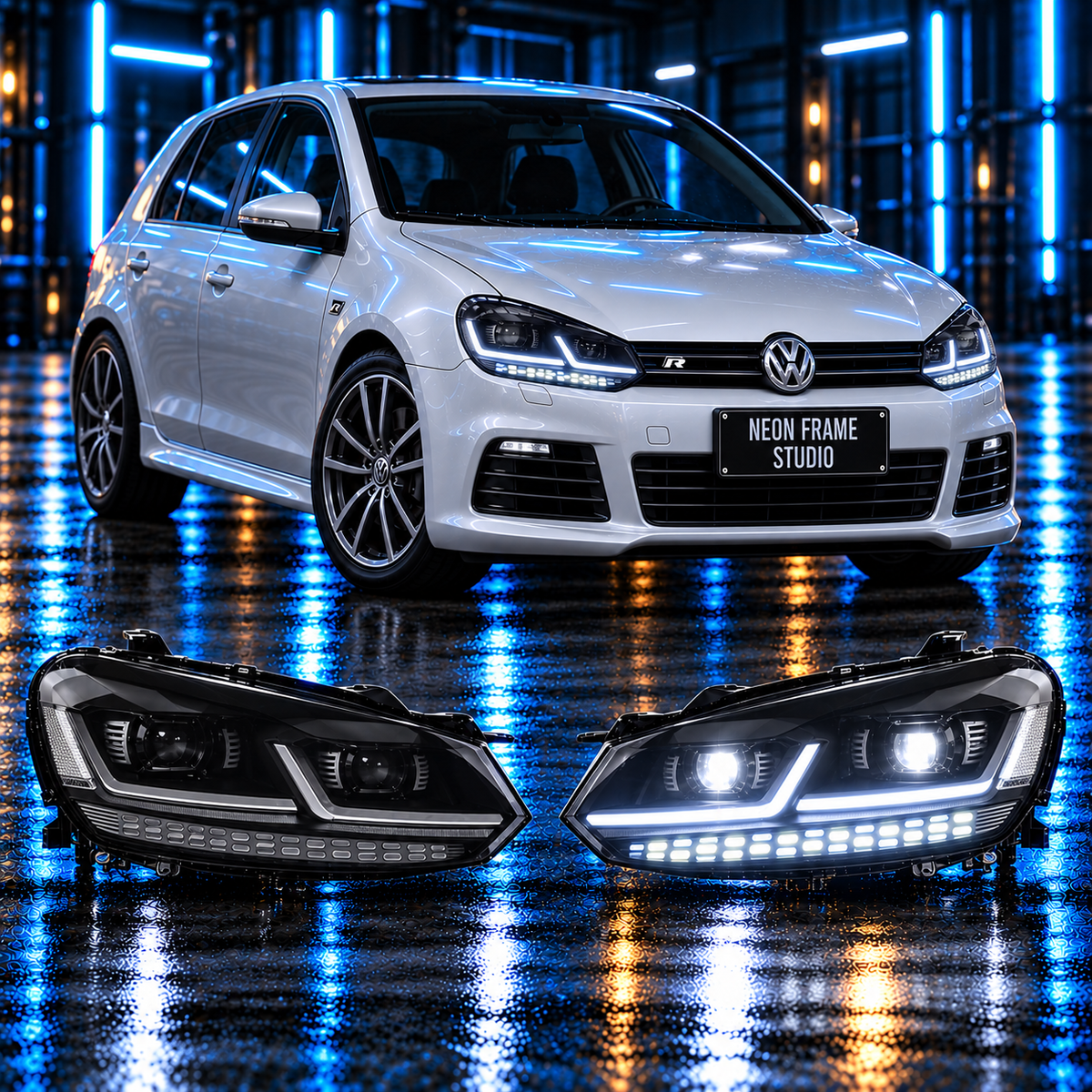 Volkswagen Golf 2013-2017 Mk7 Aftermarket LED Sequential Head Lights
