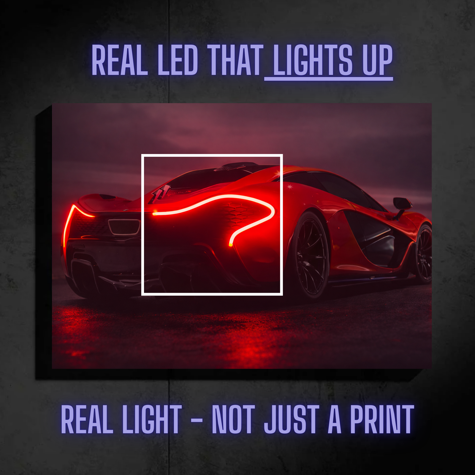 Honda S2000 LED Car Wall Art — Ready-Made Design (Silver)