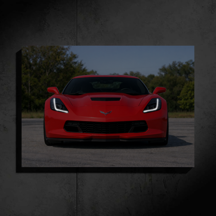 Chevrolet Corvette C7 LED Car Wall Art — Ready-Made Design (Red)