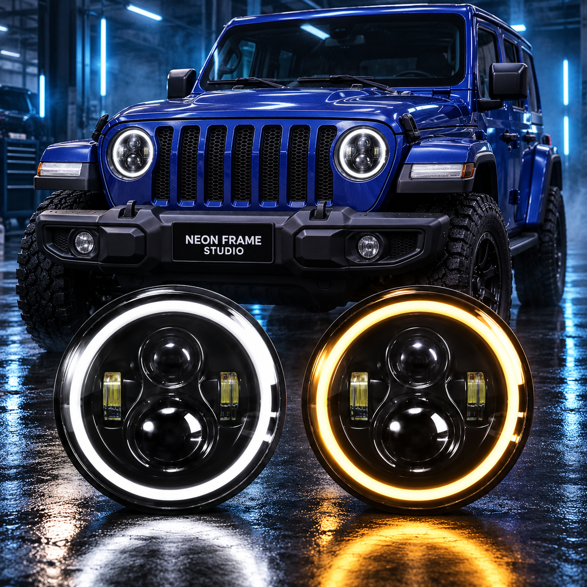 Jeep Wrangler 2007-2024 Aftermarket LED RGB Sequential Projector Head Lights