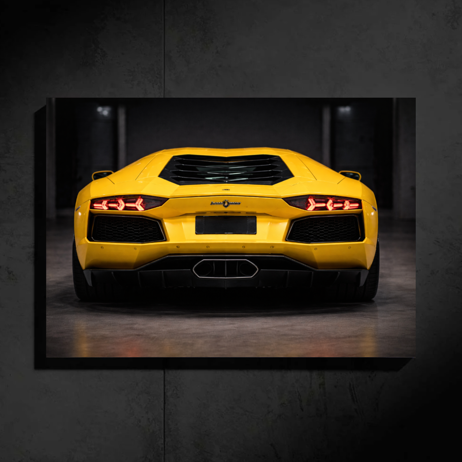 Lamborghini Aventador LED Car Wall Art — Ready-Made Design (Yellow)