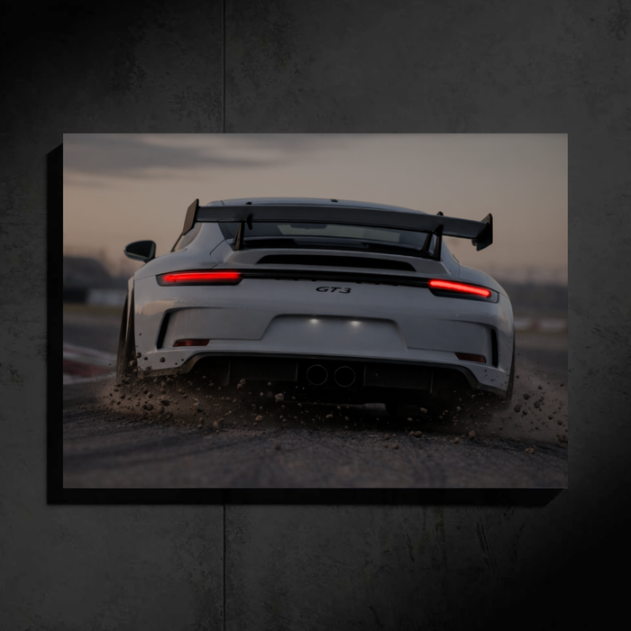 Porsche 911 GT3 LED Car Wall Art — Ready-Made Design (White)
