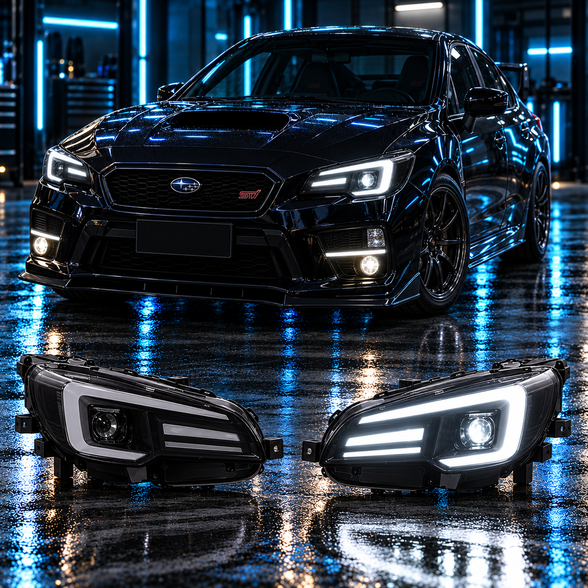 Subaru WRX STI 2015-2021 Aftermarket LED Sequential Head Lights