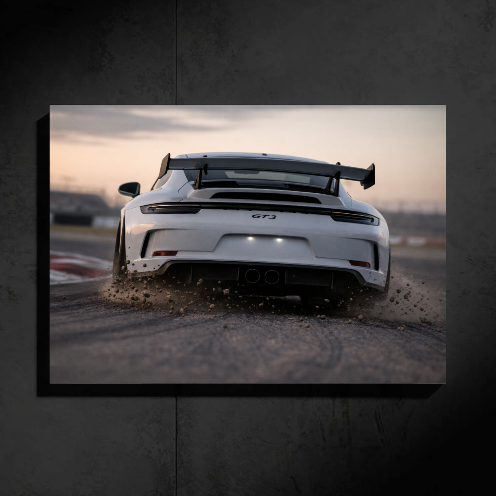 Porsche 911 GT3 LED Car Wall Art — Ready-Made Design (White)