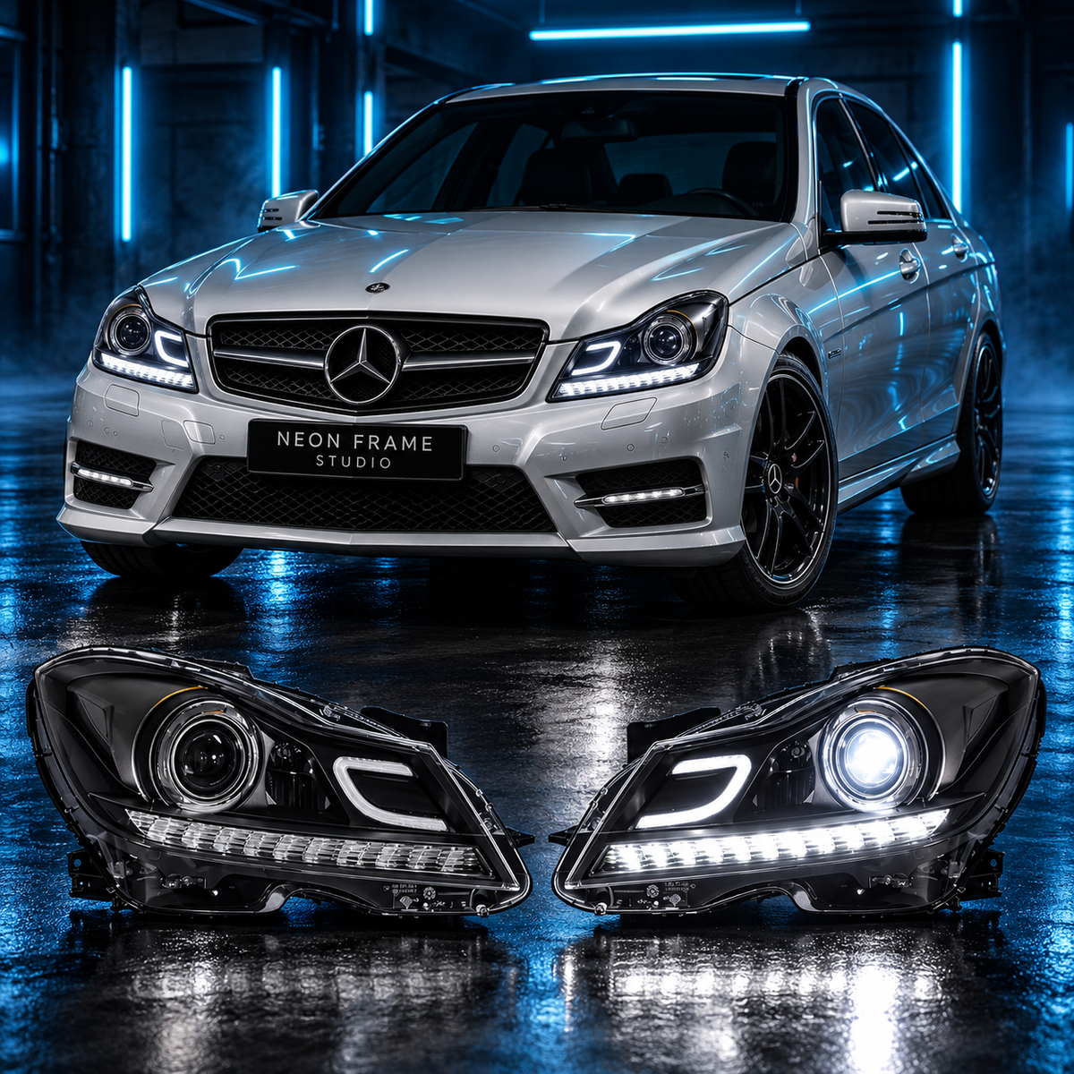 Mercedes C Class 2011-2018 Aftermarket LED Sequential Head Lights
