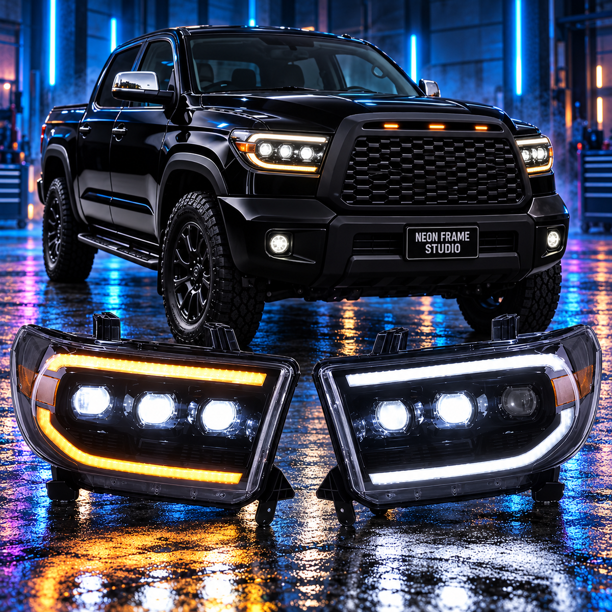 Toyota Tacoma 2005-2023 Aftermarket LED RGB Sequential Projector Head Lights