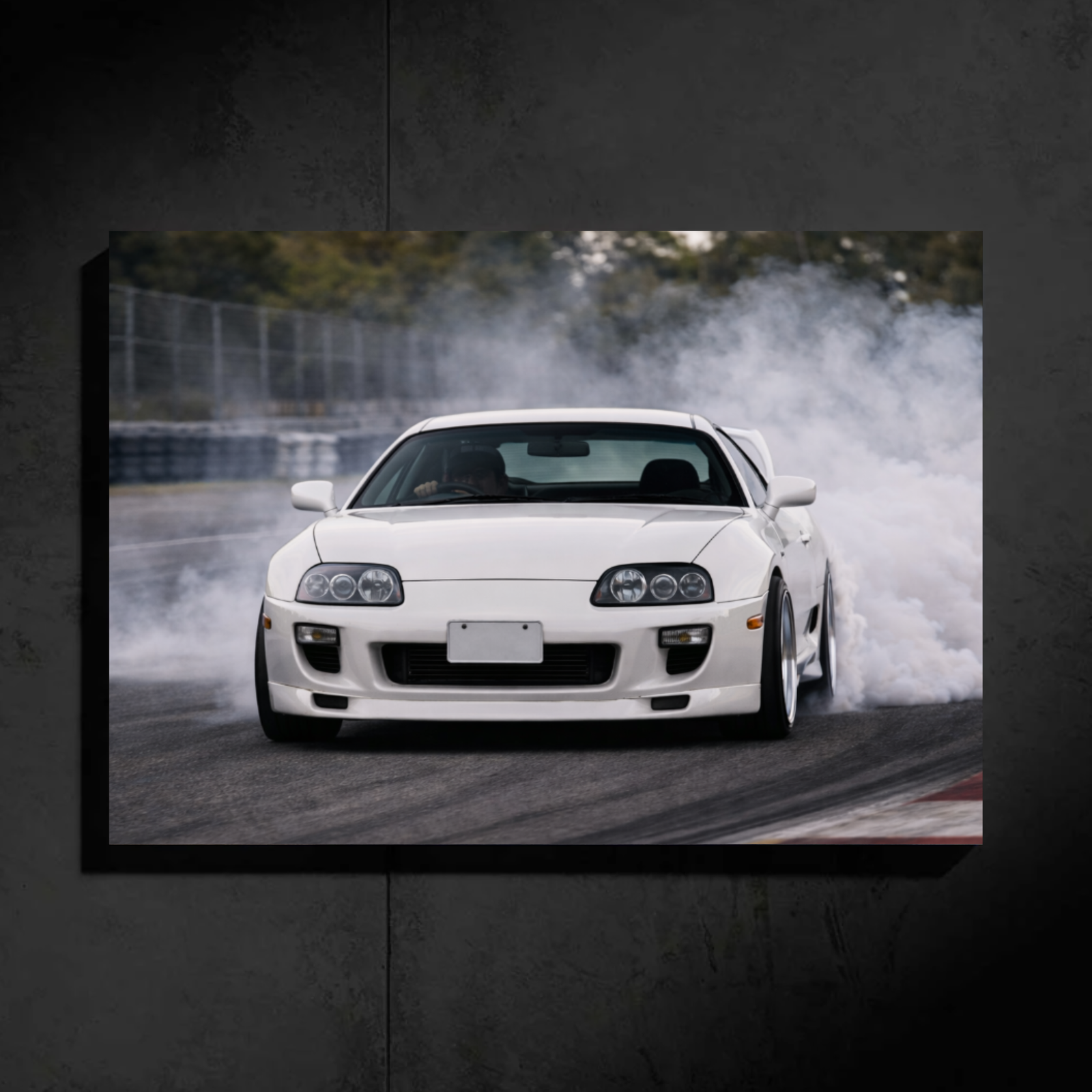 Toyota Supra MK4 LED Car Wall Art — Ready-Made Design (White)