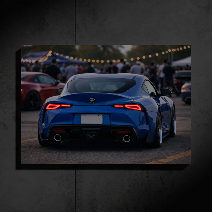 Toyota Supra MK5 LED Car Wall Art — Ready-Made Design (Blue)