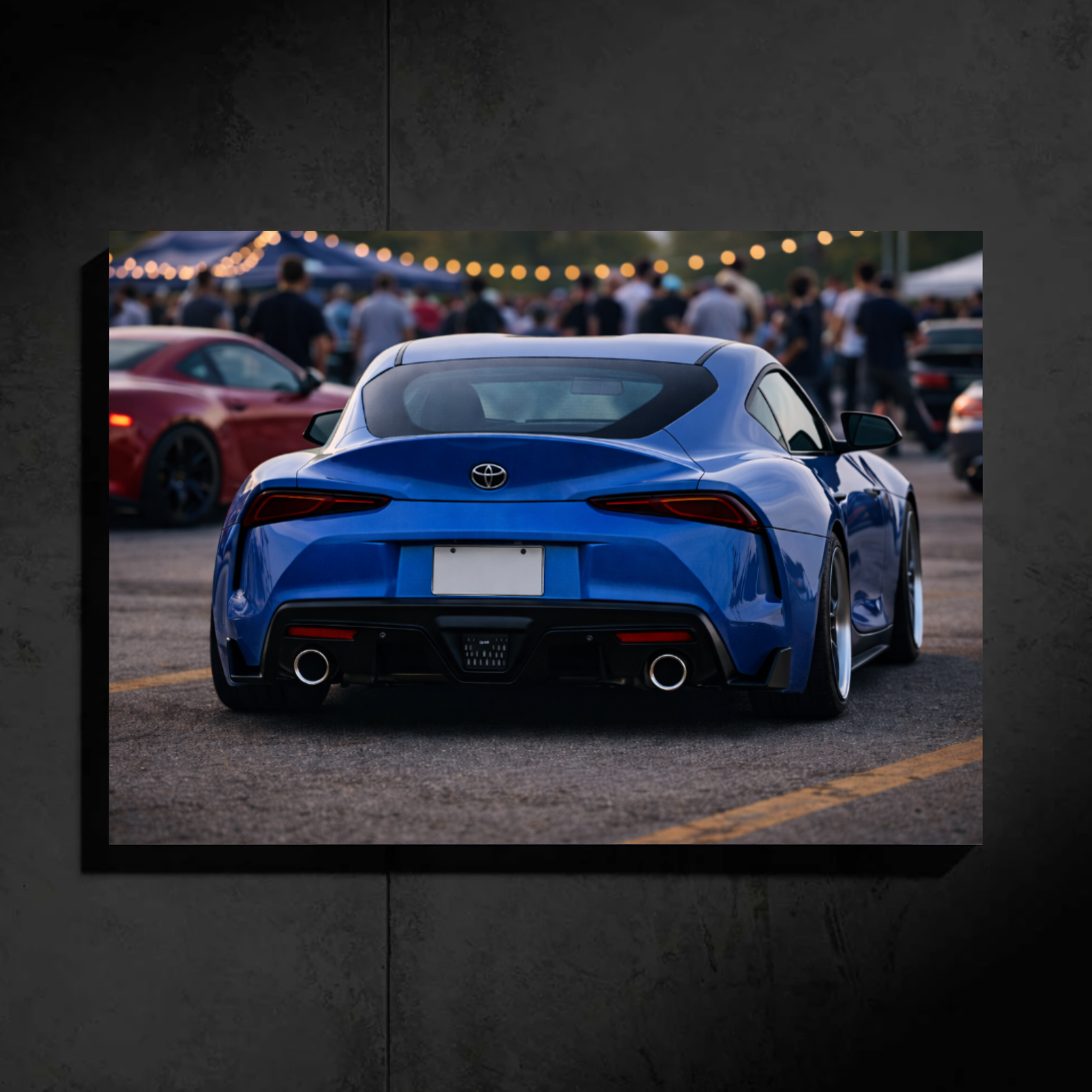 Toyota Supra MK5 LED Car Wall Art — Ready-Made Design (Blue)