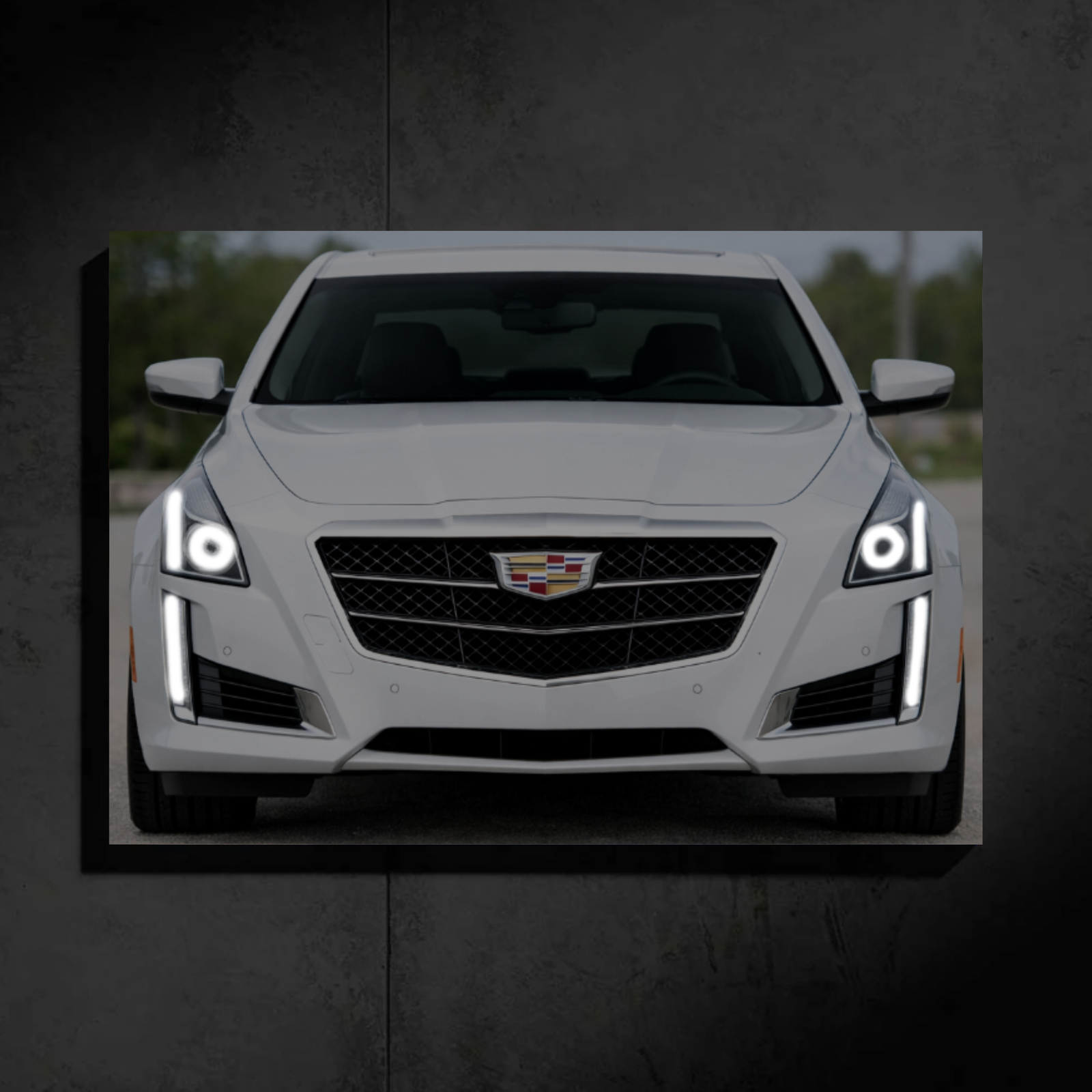 Cadillac CTS LED Car Wall Art — Ready-Made Design (White)