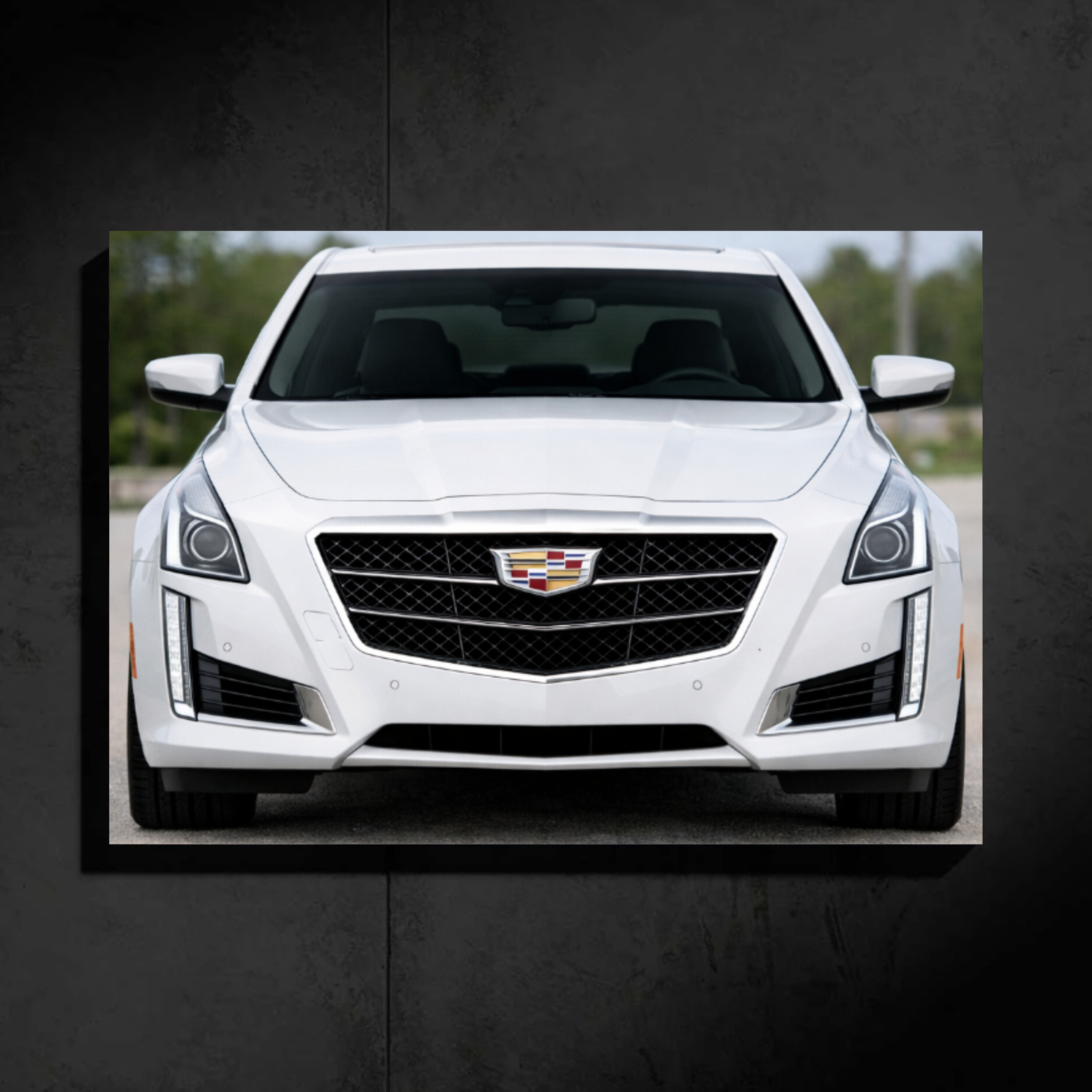 Cadillac CTS LED Car Wall Art — Ready-Made Design (White)