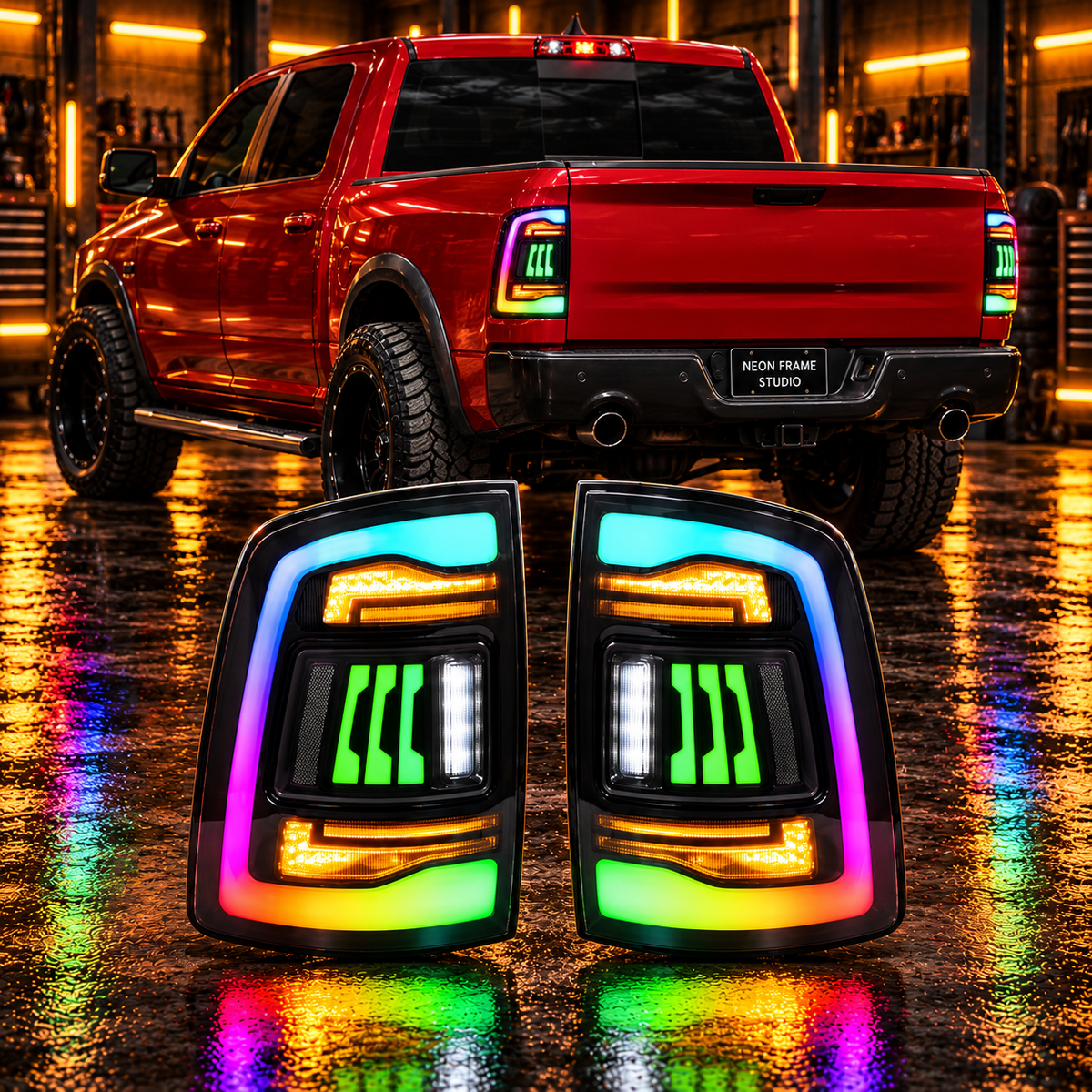 RAM 1500 2009-2018 Aftermarket LED Smoked RGB Tail light