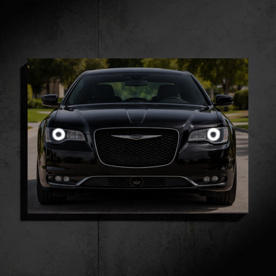 Chrysler 300 LED Car Wall Art — Ready-Made Design (Black)