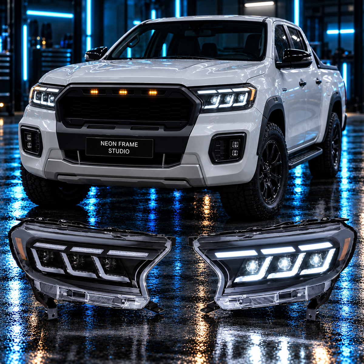 Ford Ranger 2015-2021 Aftermarket LED RGB Sequential Head Lights