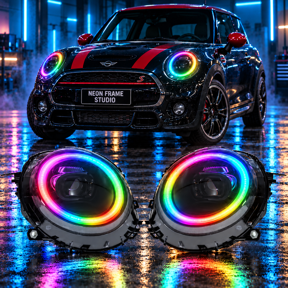 MINI Cooper Countryman 2007-2014 Aftermarket LED RGB Sequential Projector Head Lights