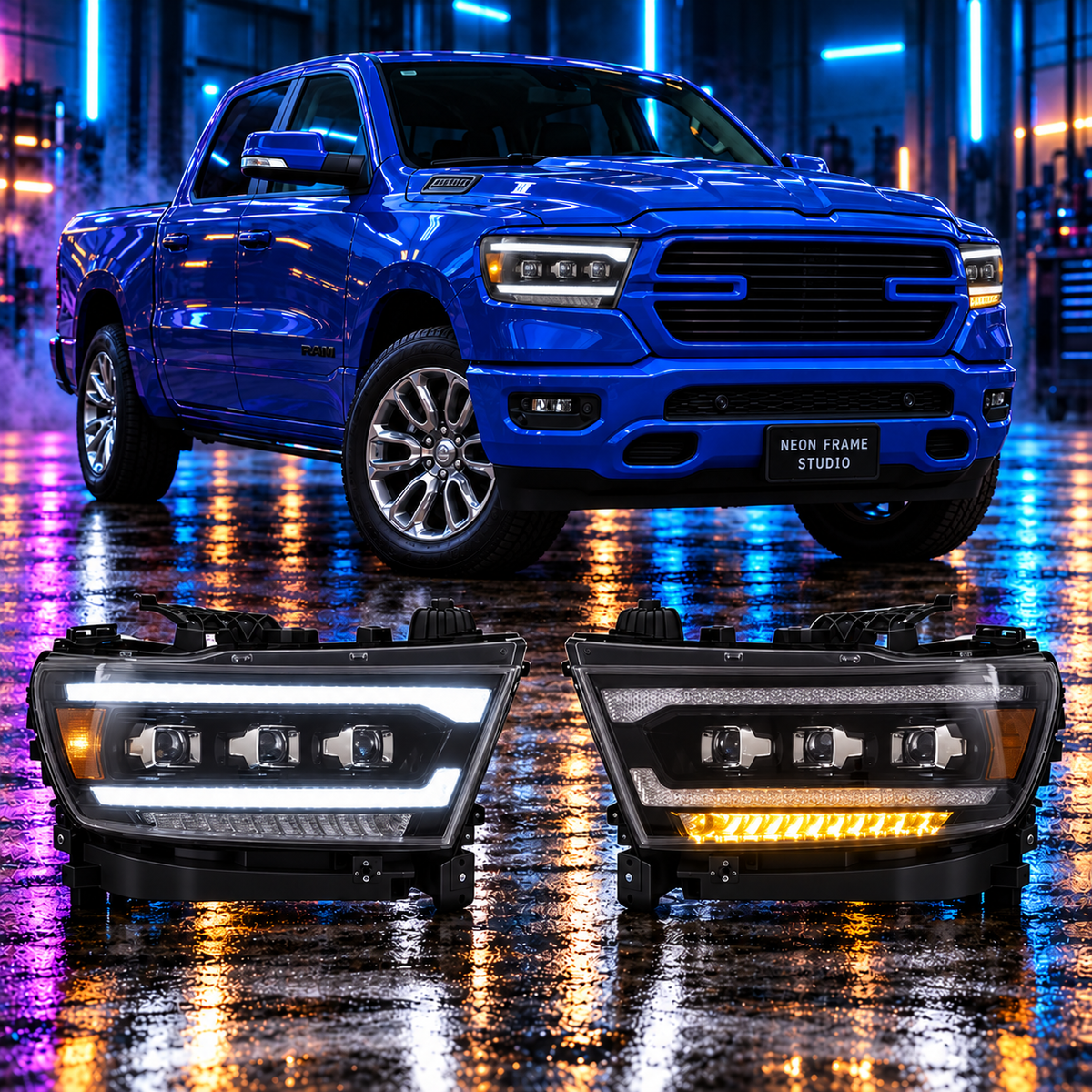 RAM 1500 2019-2024 Aftermarket LED Sequential Projector Head Lights