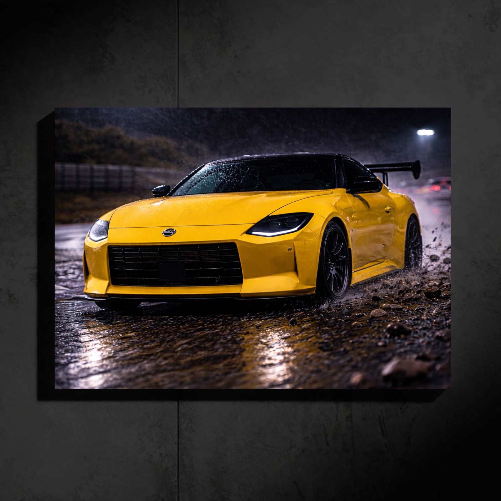 Nissan 400Z LED Car Wall Art — Ready-Made Design (Yellow)