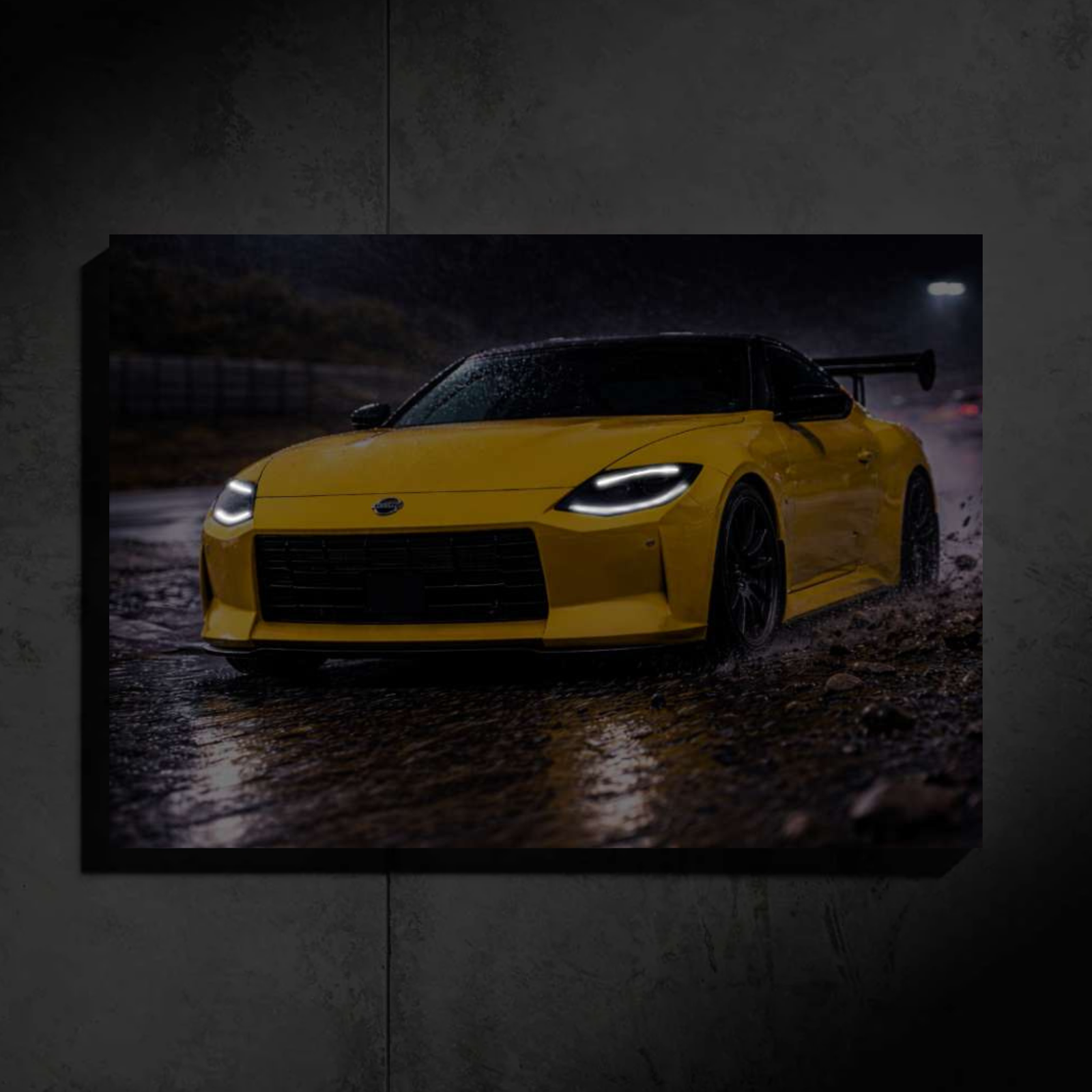 Nissan 400Z LED Car Wall Art — Ready-Made Design (Yellow)