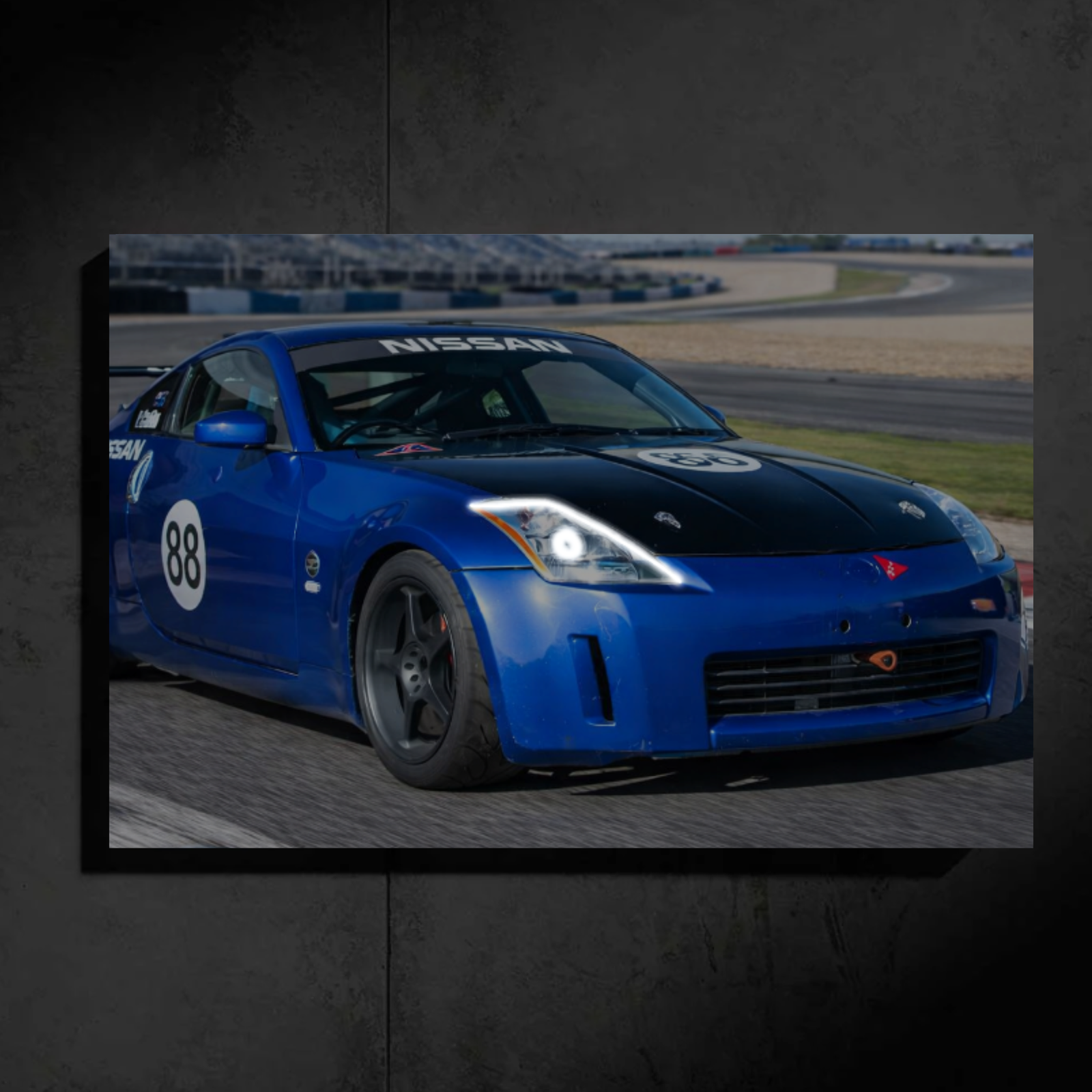 Nissan 350Z LED Car Wall Art — Ready-Made Design (Daytona Blue)