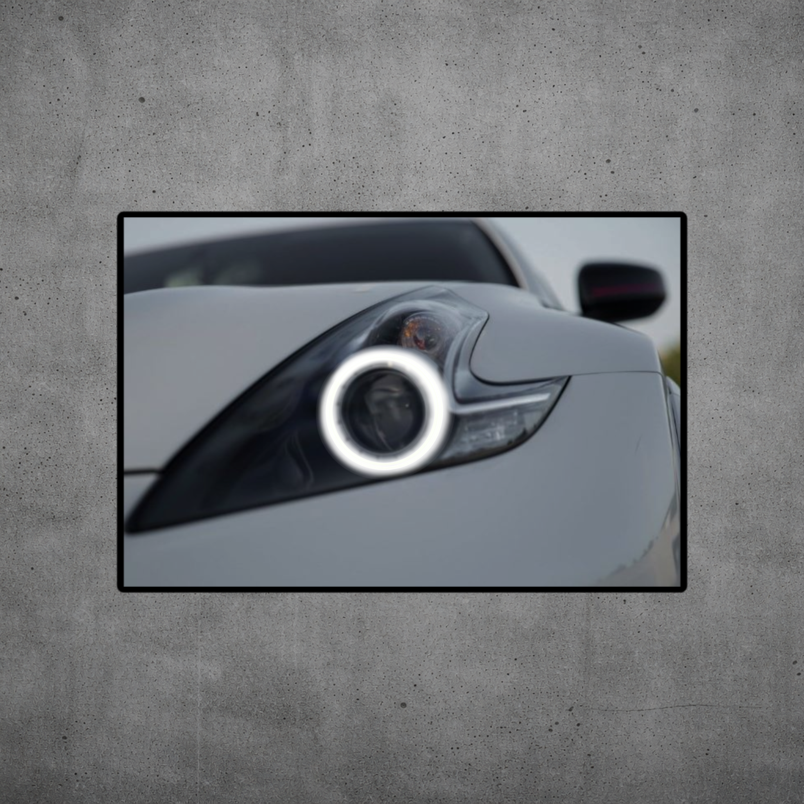 Nissan 370Z LED Car Wall Art — Ready-Made Design (Pearl White)