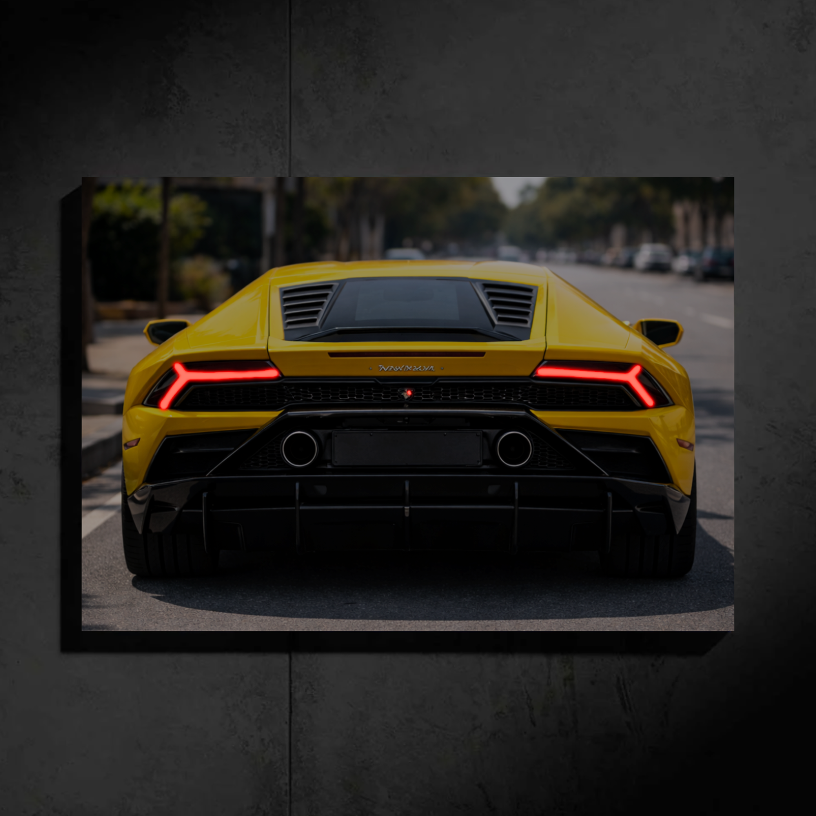 Lamborghini Huracan LED Car Wall Art — Ready-Made Design (Yellow)