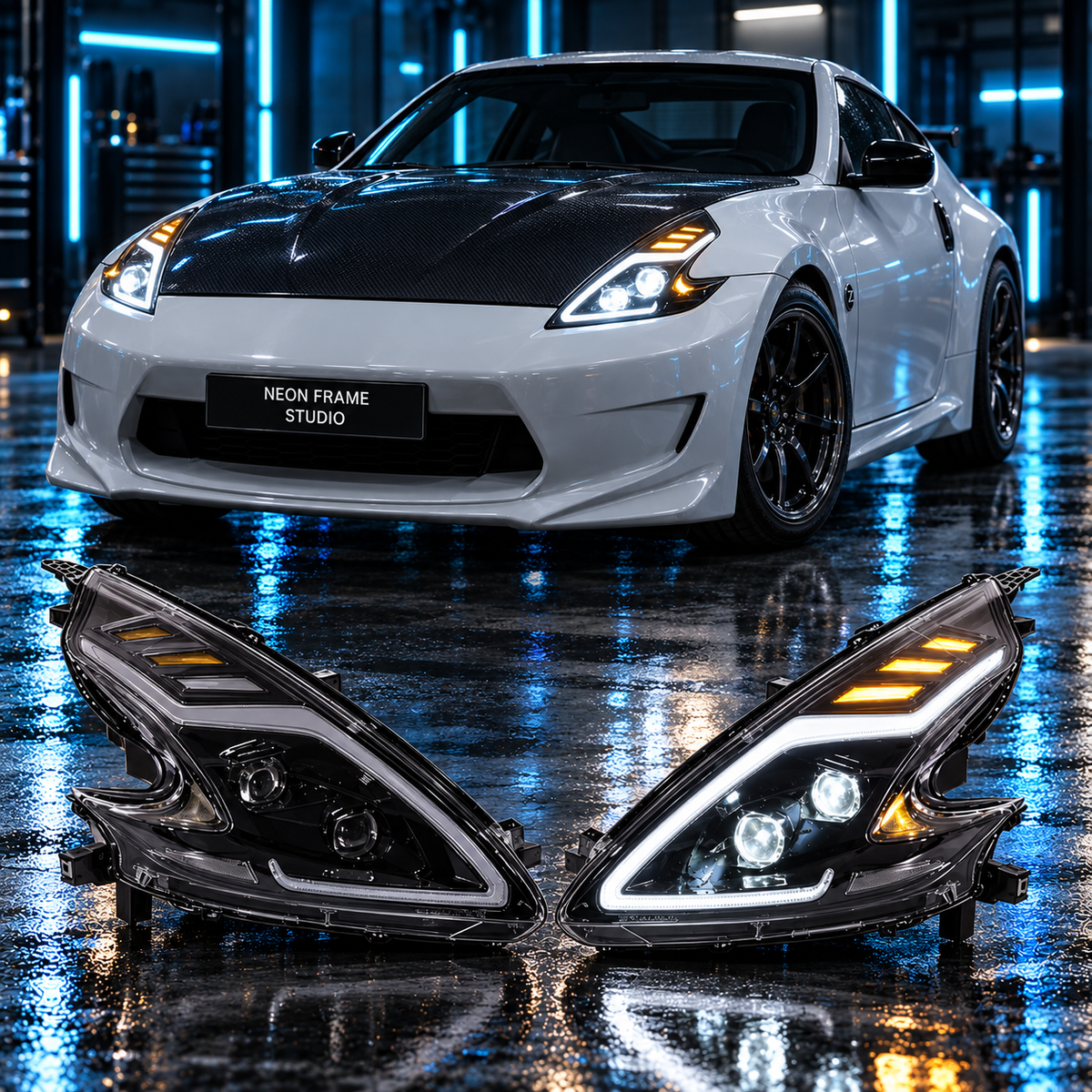 Nissan 370Z 2009-2022 Aftermarket LED RGB Sequential Head Lights