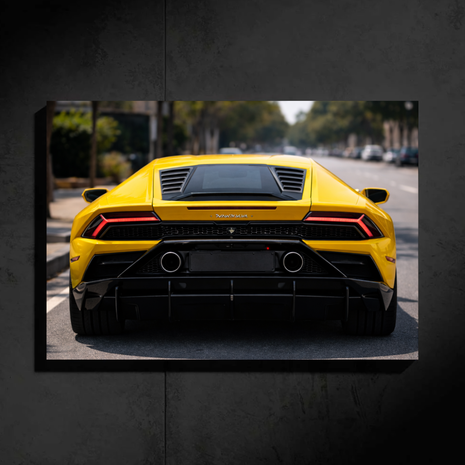 Lamborghini Huracan LED Car Wall Art — Ready-Made Design (Yellow)