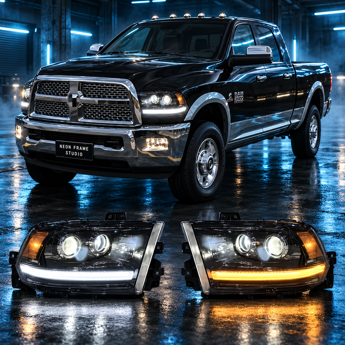 RAM 1500 2009-2018 Aftermarket LED Sequential Projector Head Lights