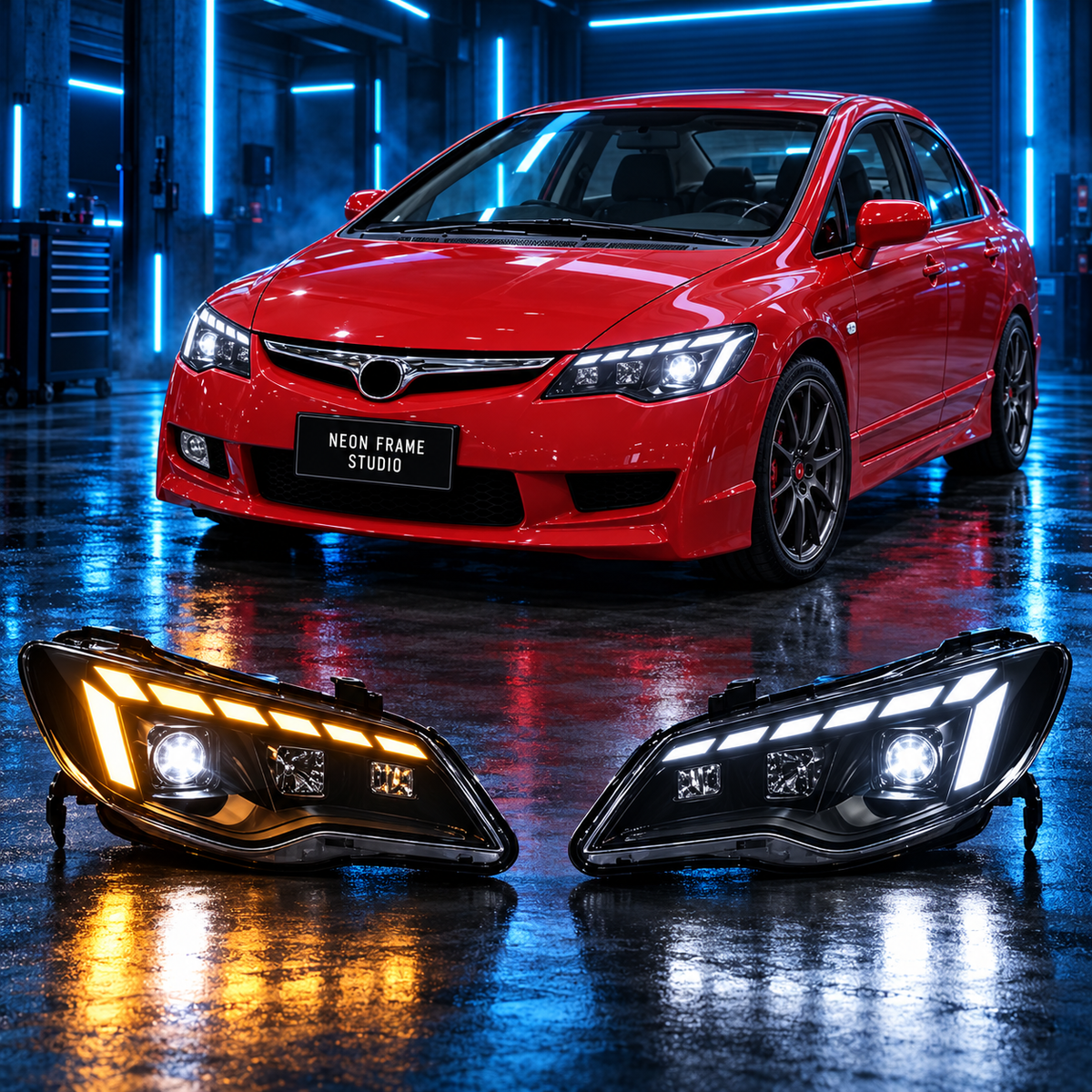 Honda Civic 2006-2015 Aftermarket LED Sequential Head Lights