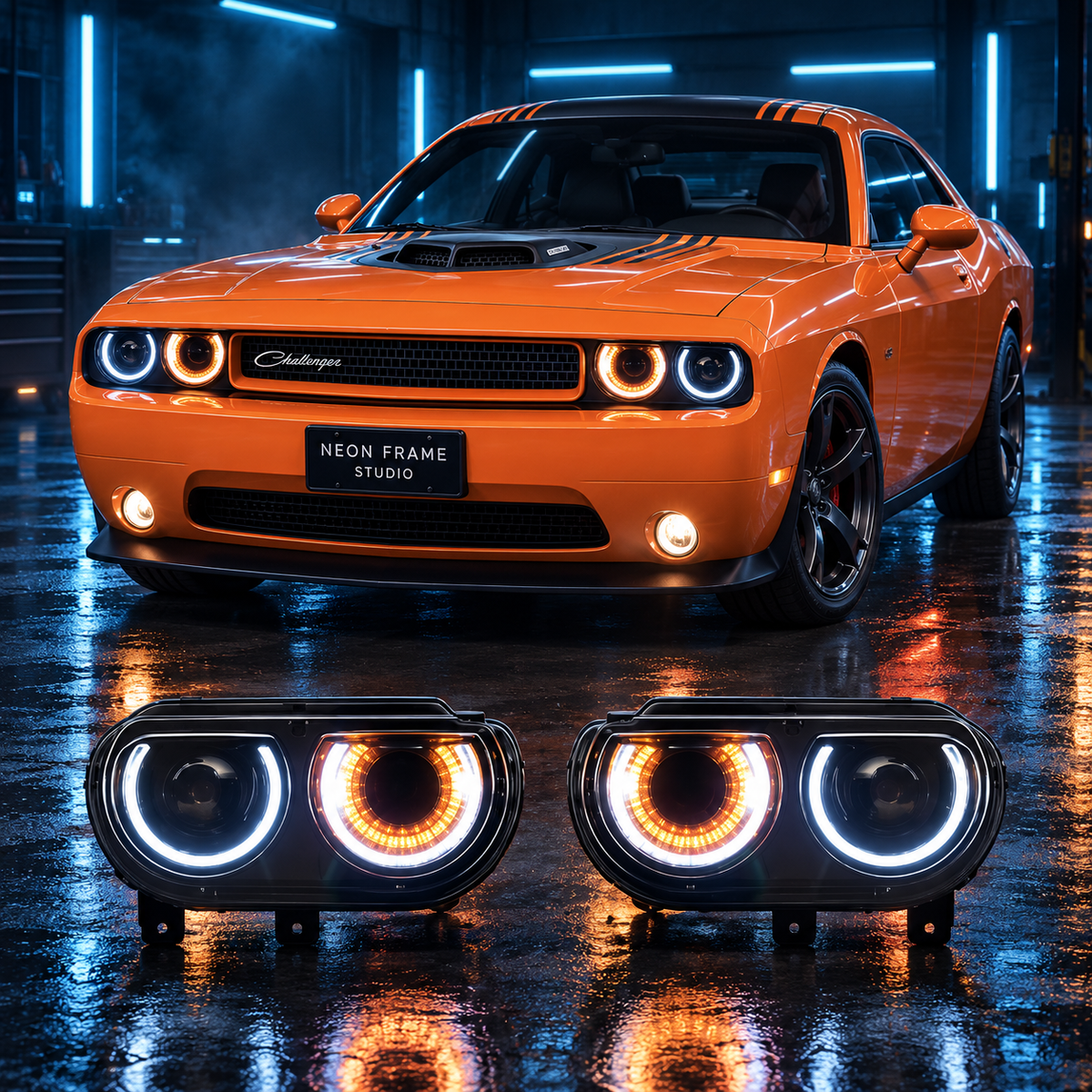 Dodge Challenger 2008-2019 Aftermarket LED Sequential Projector Head Lights