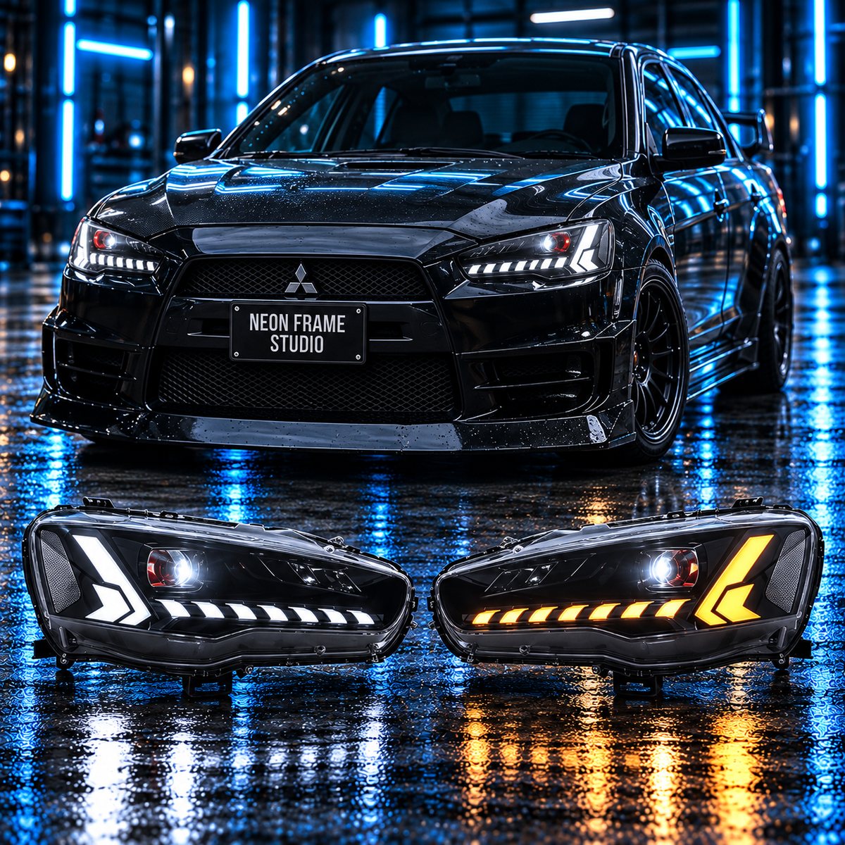 Mitsubishi Lancer EVO X 2008-2018 Aftermarket LED Sequential Head Lights