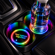 Custom LED RGB Car Cup Holders Coaster Insert Pucks