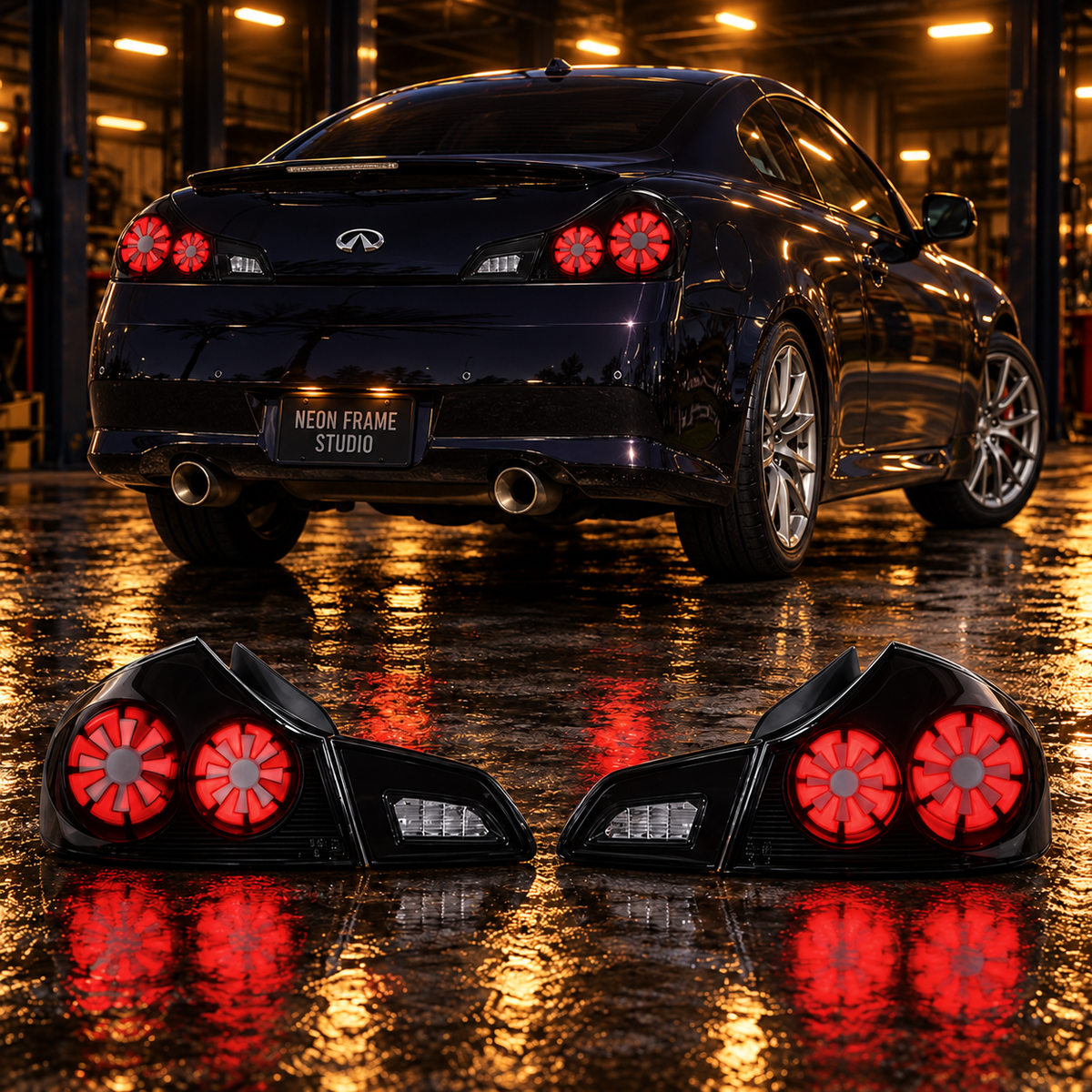 Infiniti Q40 2014-2016 Aftermarket LED Smoked Tail lights