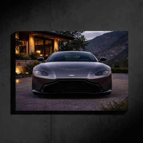 Aston Martin Vintage LED Car Wall Art — Ready-Made Design