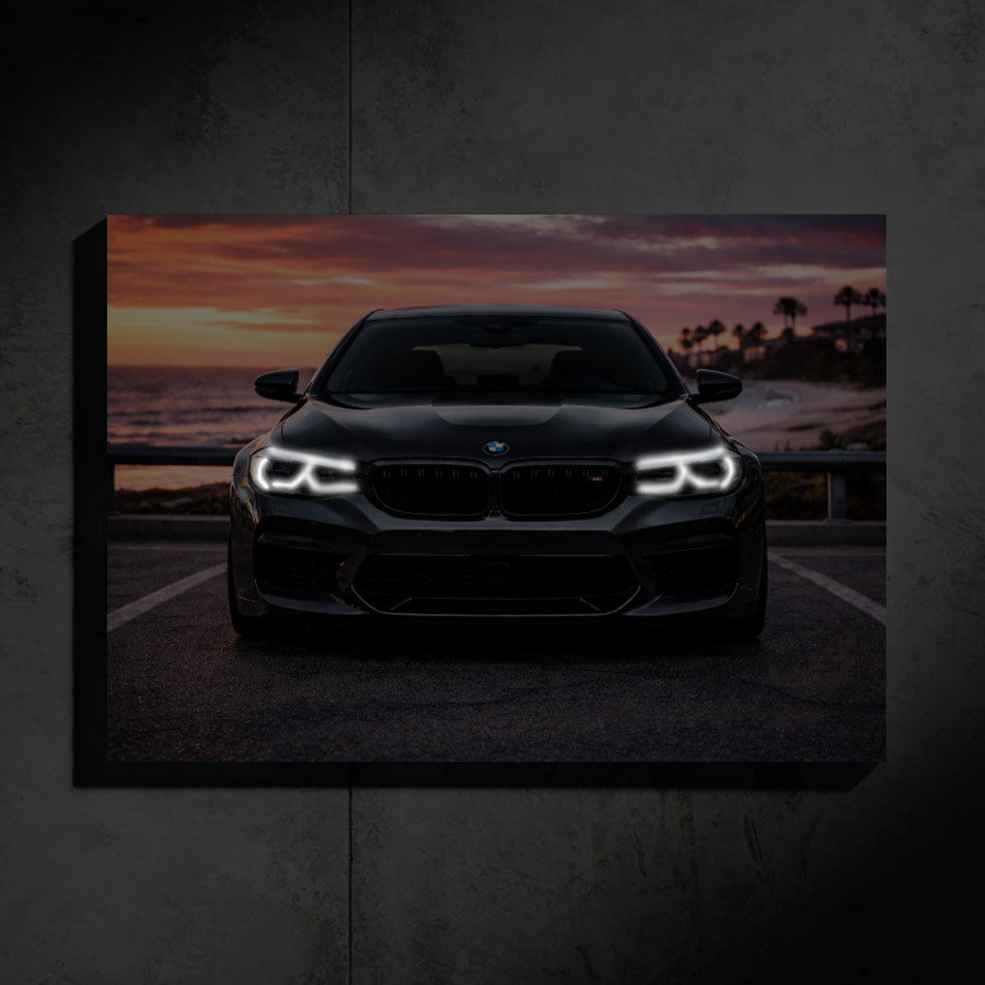 BMW M5 LED Car Wall Art — Ready-Made Design (Black)