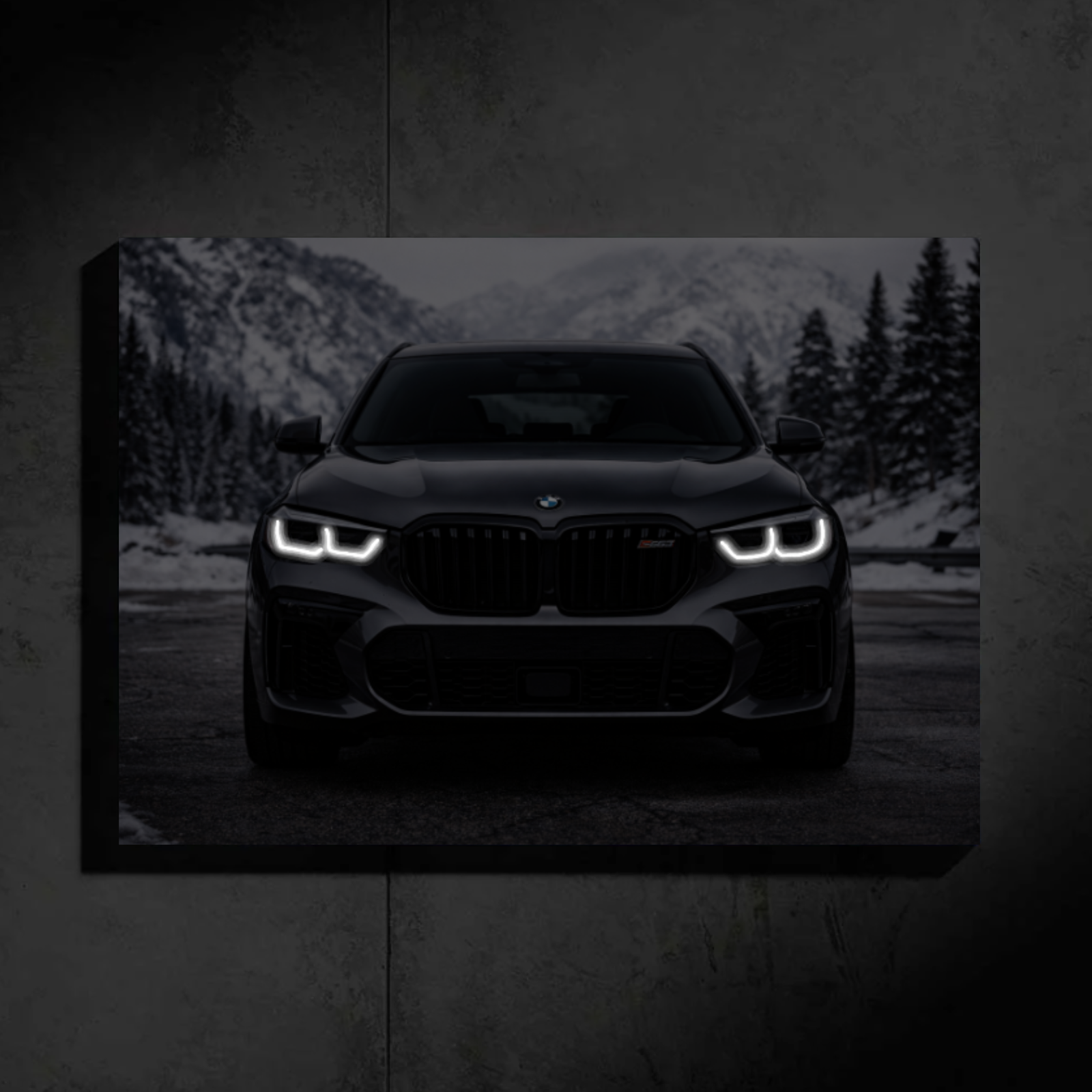 BMW X5 LED Car Wall Art — Ready-Made Design (Black)