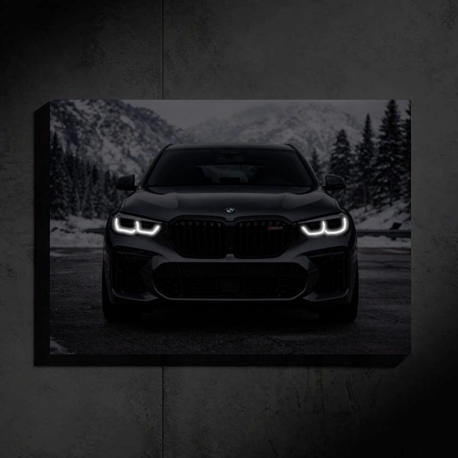 BMW X5 LED Car Wall Art — Ready-Made Design (Black)