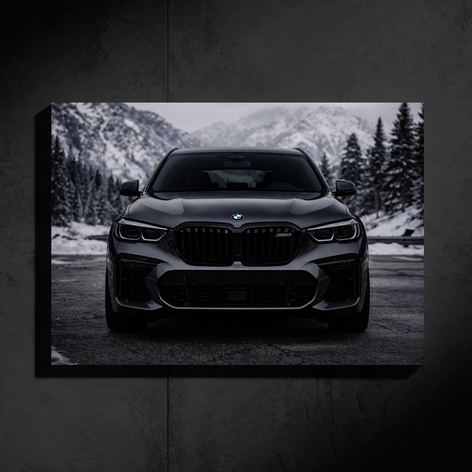 BMW X5 LED Car Wall Art — Ready-Made Design (Black)