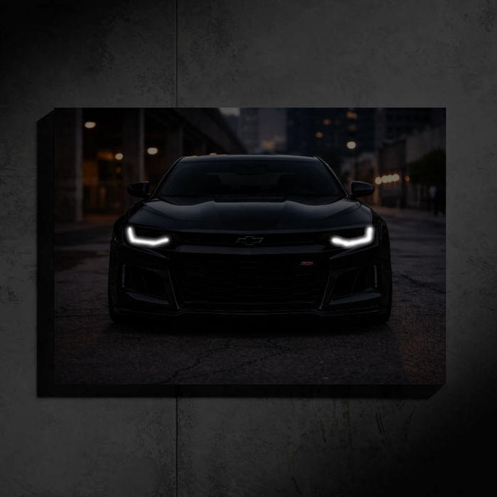 Chevrolet Camaro SS LED Car Wall Art — Ready-Made Design (Black)