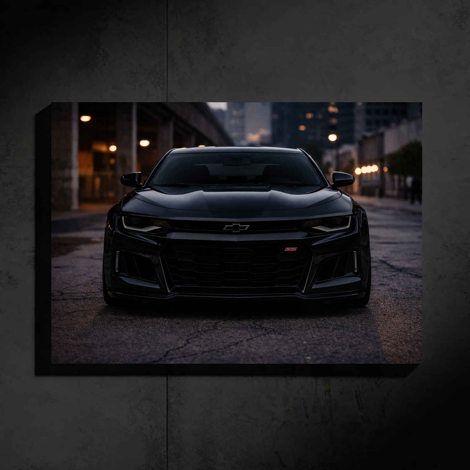 Chevrolet Camaro SS LED Car Wall Art — Ready-Made Design (Black)