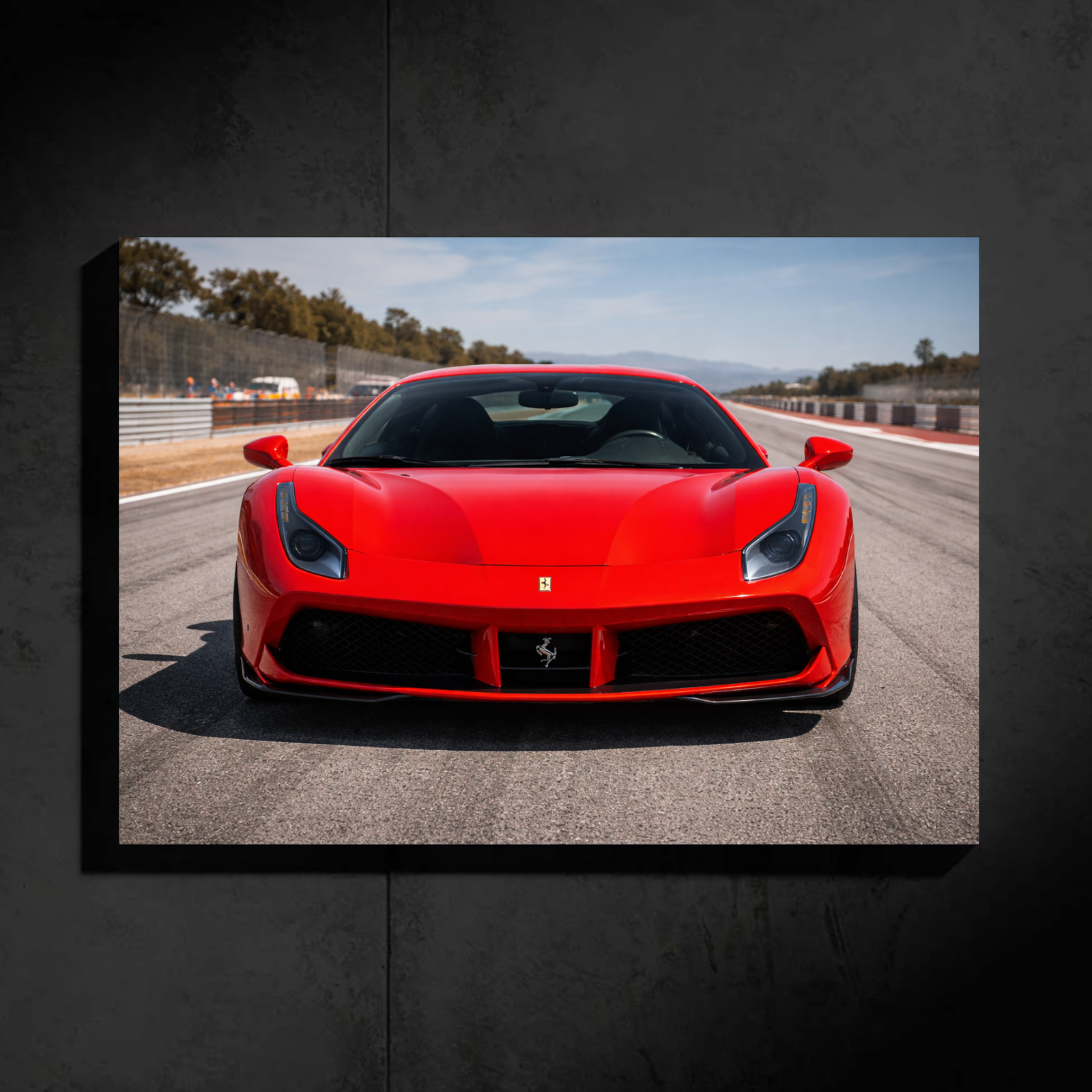 Ferrari 488 LED Car Wall Art — Ready-Made Design (Red)