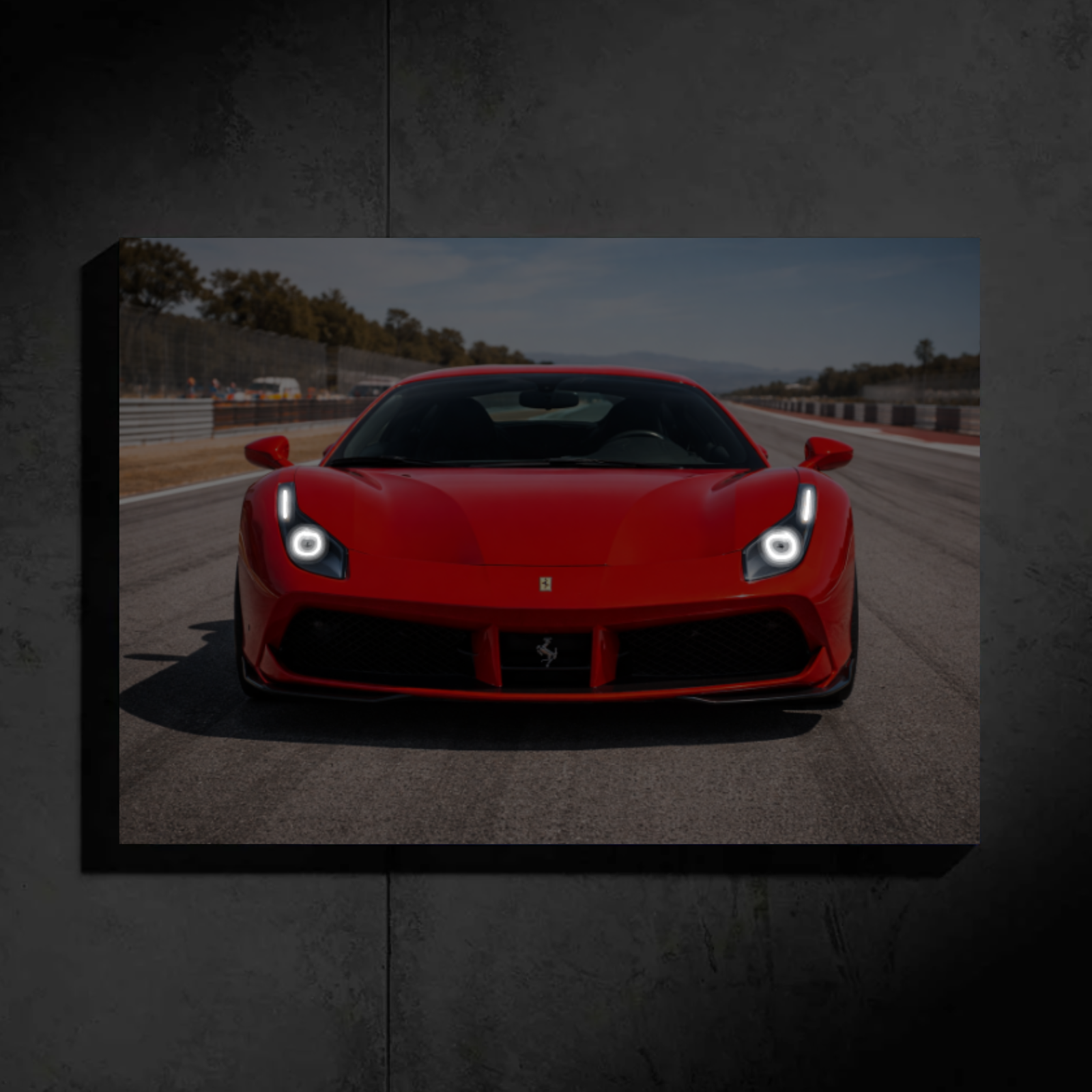 Ferrari 488 LED Car Wall Art — Ready-Made Design (Red)
