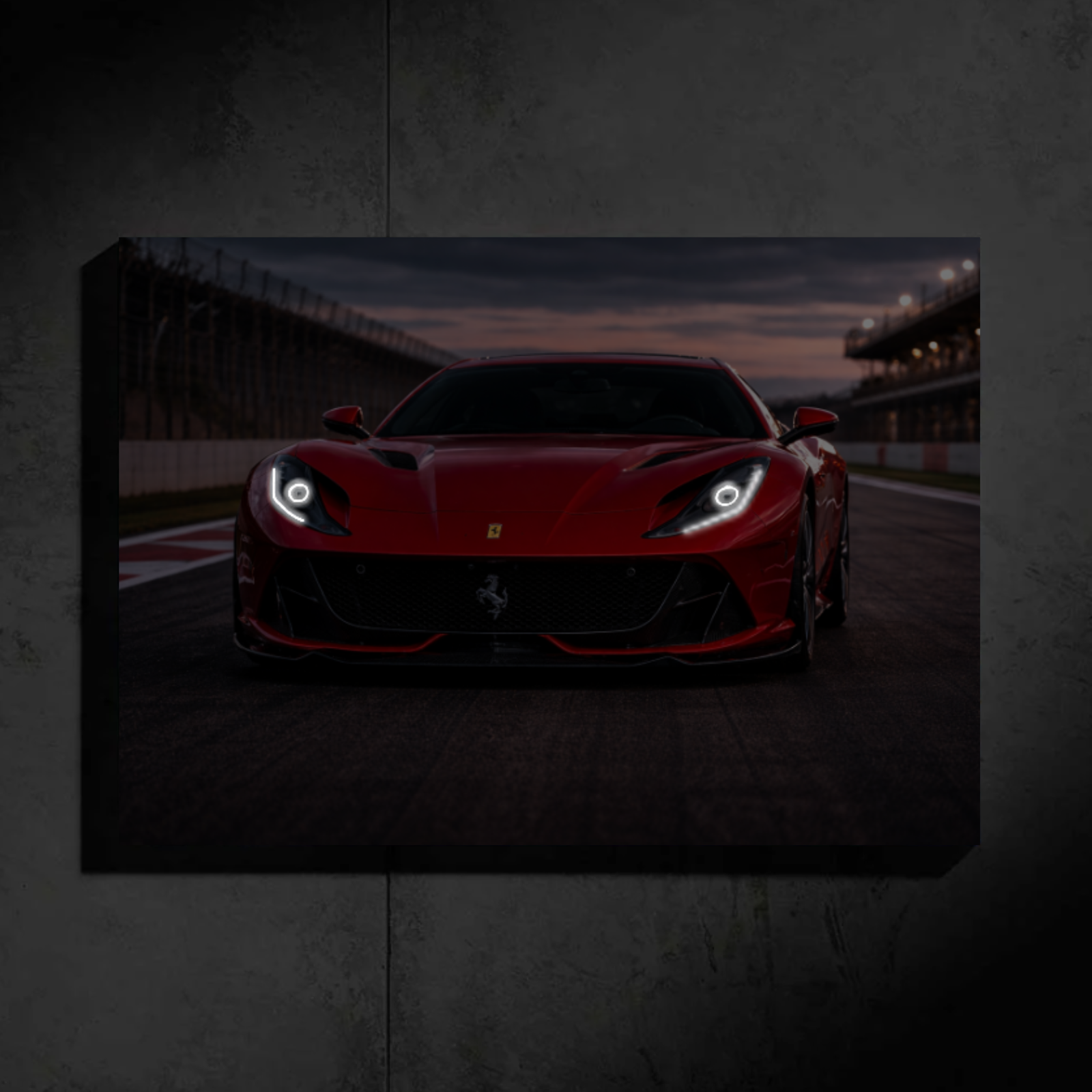 Ferrari 812 Superfast LED Car Wall Art — Ready-Made Design (Red)