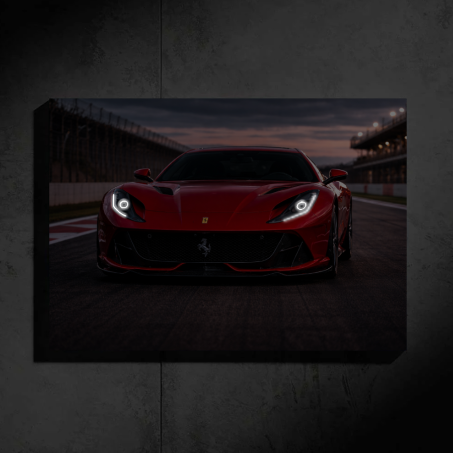 Ferrari 812 Superfast LED Car Wall Art — Ready-Made Design (Red)